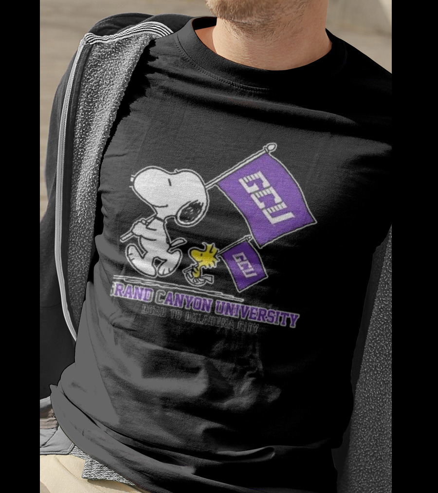 Snoopy GCU Road To Oklahoma City Grand Canyon University Peanuts Woodstock T-Shirt