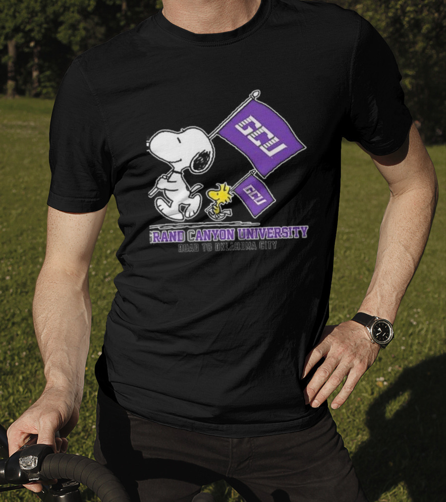 Snoopy GCU Road To Oklahoma City Grand Canyon University Peanuts Woodstock T-Shirt