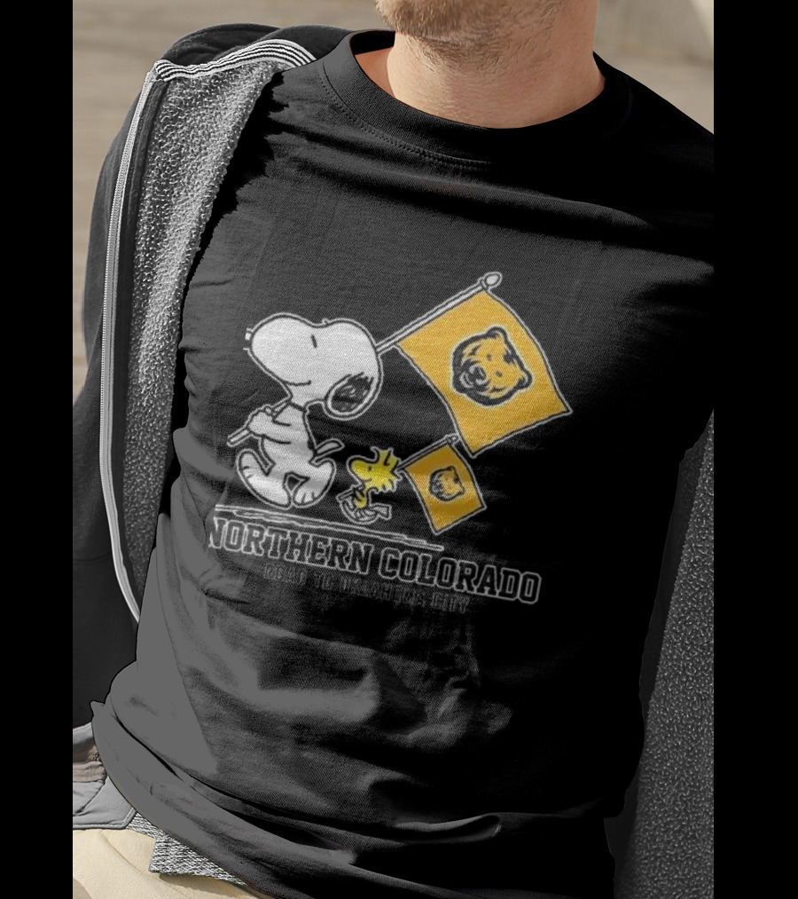 Snoopy Northern Colorado Bears Road To Oklahoma City Flags T-Shirt