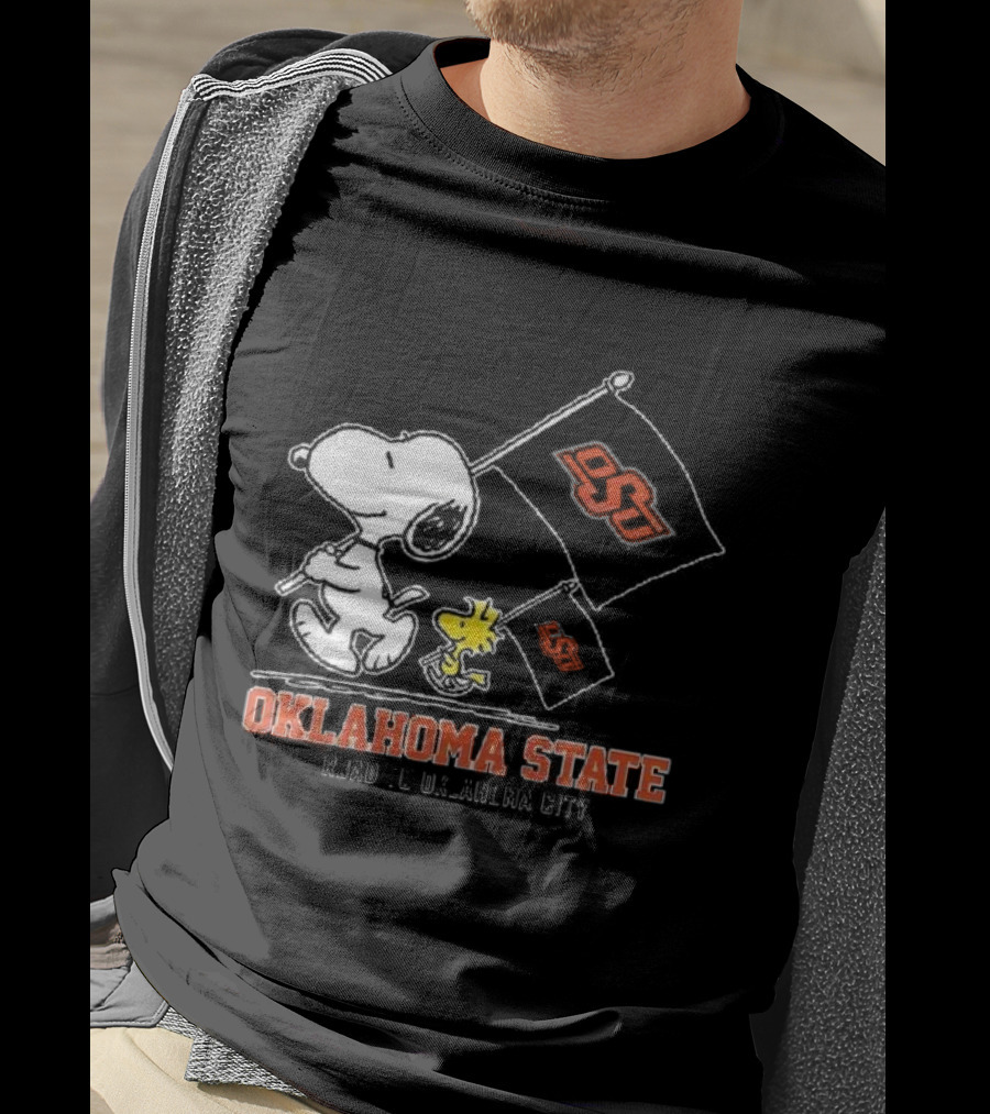 Snoopy Woodstock Oklahoma State OSU Road To Oklahoma City T-Shirt