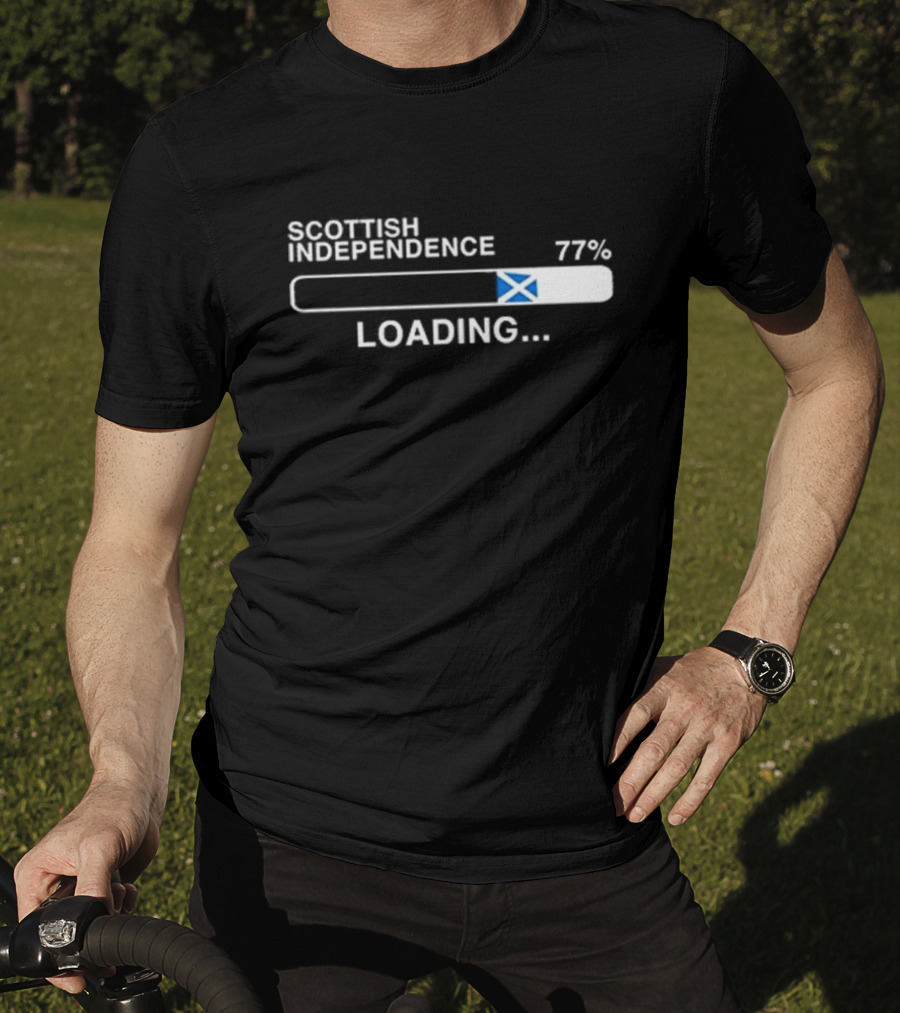 Scottish Independence 77% Loading With Scotland Flag Progress Bar T-Shirt
