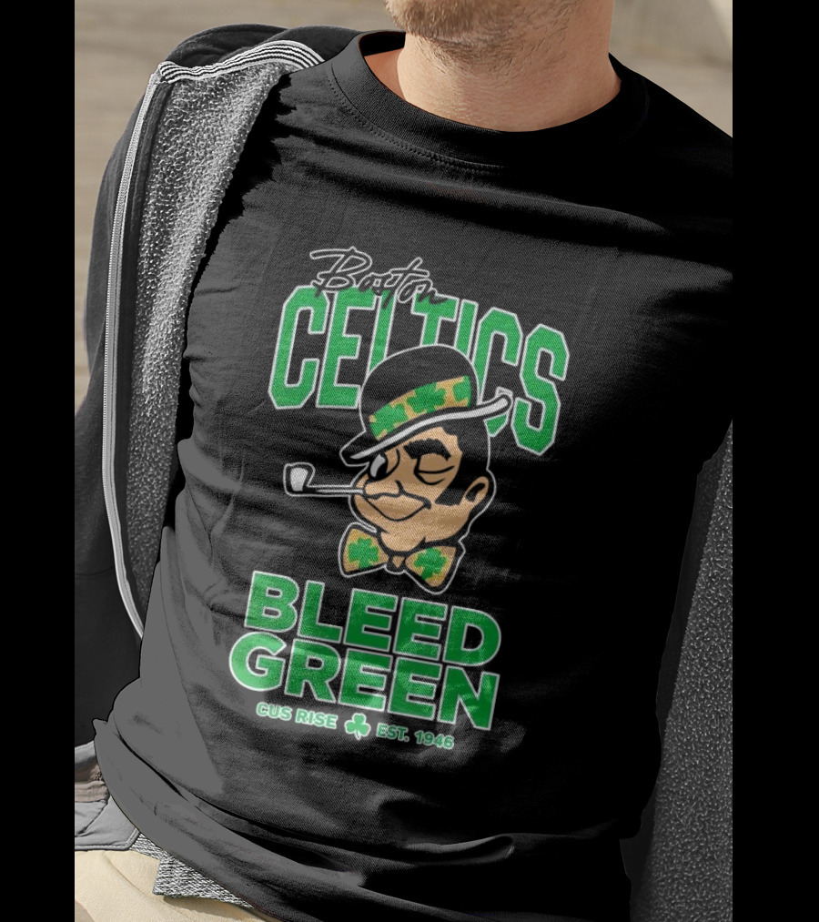 Boston Celtics Gus Rise Bleed Green Basketball Est 1946 T-Shirt