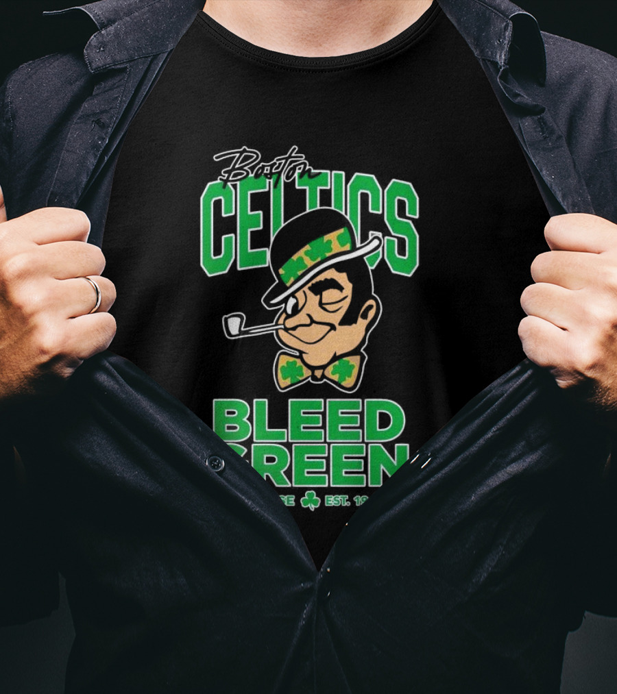Boston Celtics Gus Rise Bleed Green Basketball Est 1946 T-Shirt