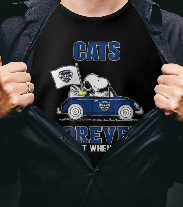 Snoopy Driving Geelong Cats Forever Not Just When We Win T-Shirt