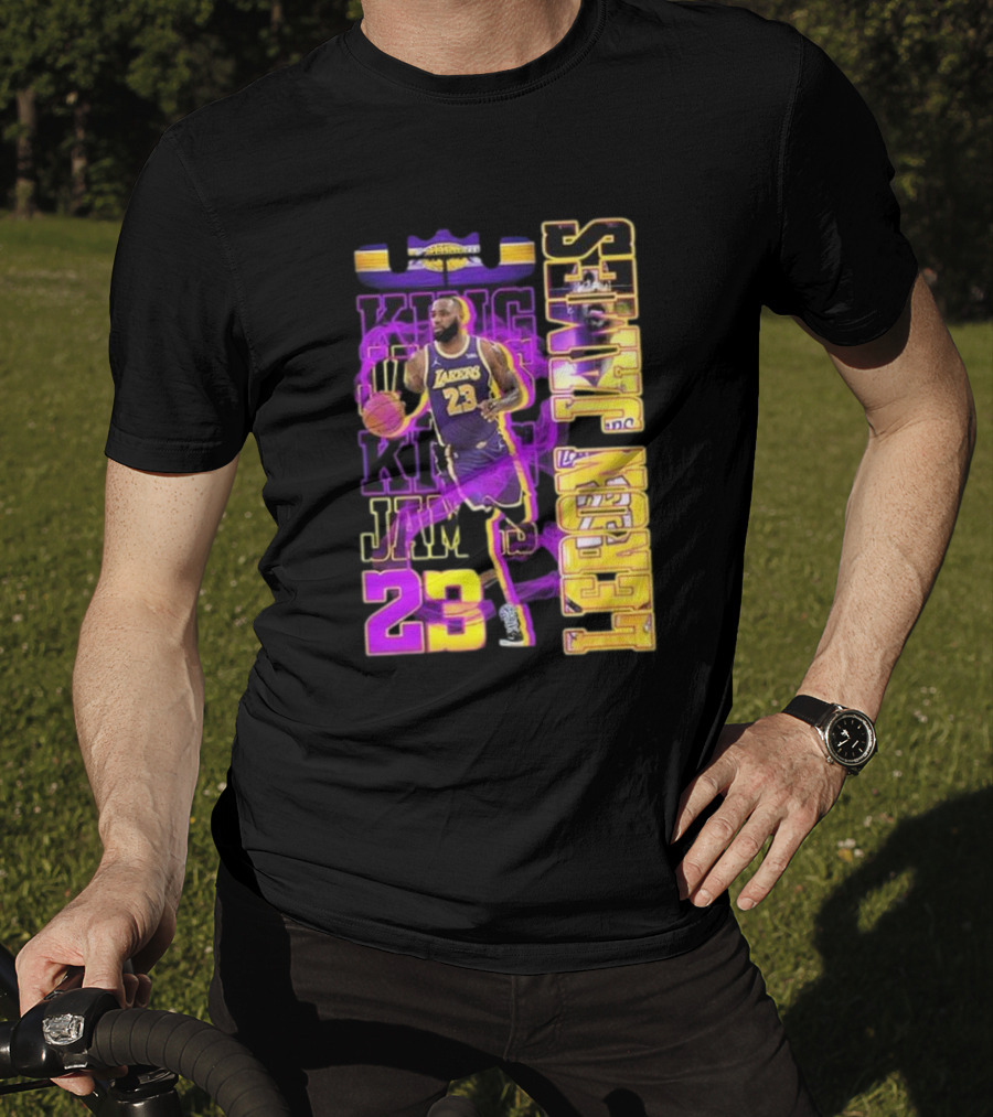 King LeBron James No. 23 Los Angeles Lakers True King Fan T-Shirt