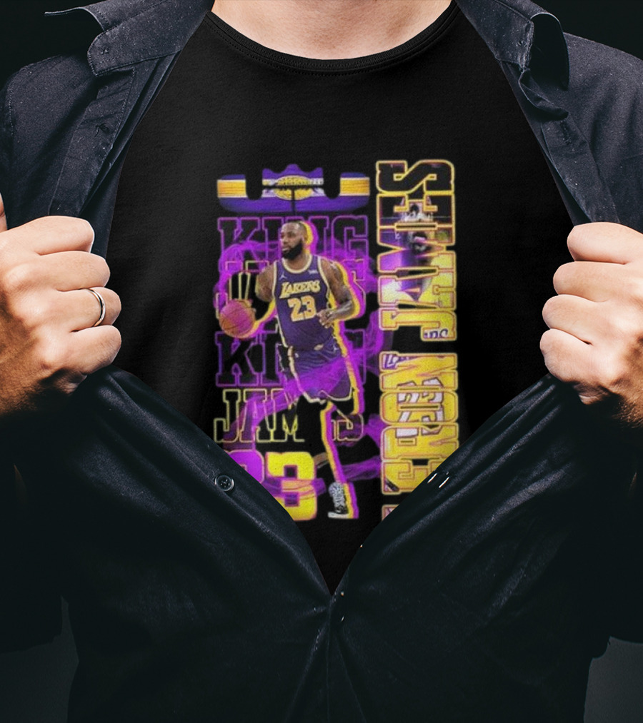 King LeBron James No. 23 Los Angeles Lakers True King Fan T-Shirt