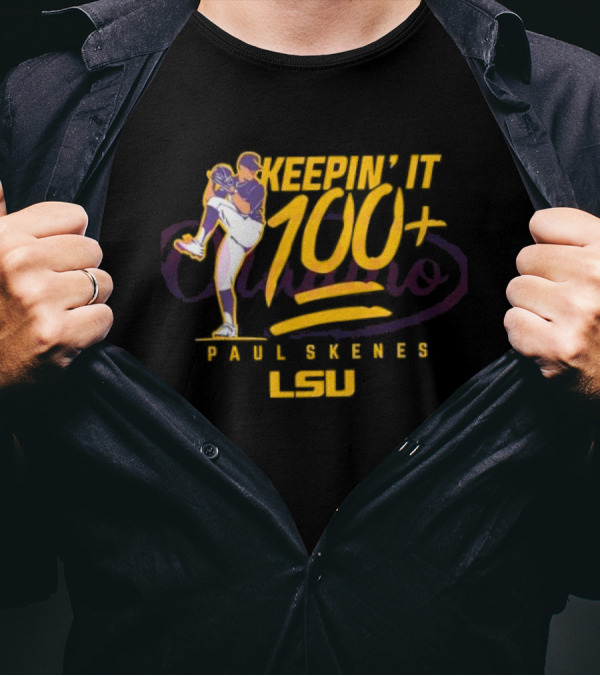 LSU Baseball Paul Skenes Keepin It 100+ T-Shirt