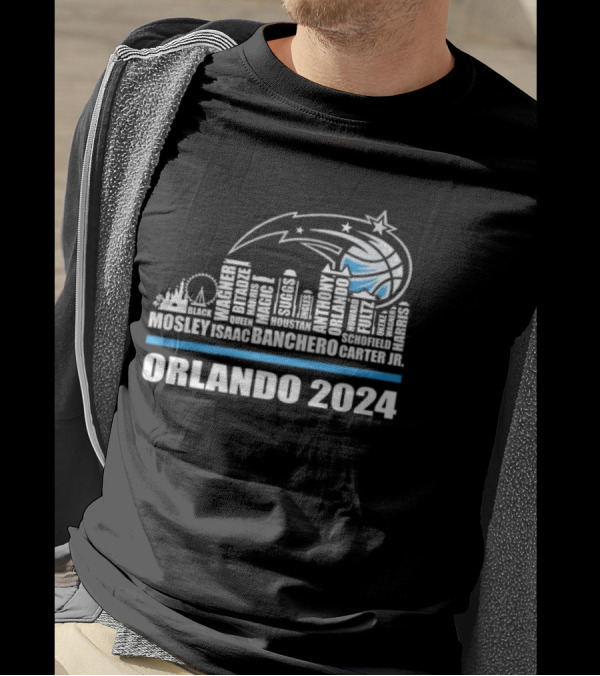 Orlando Magic 2024 Anthony Banchero Wagner Fultz Orlando Skyline T-Shirt