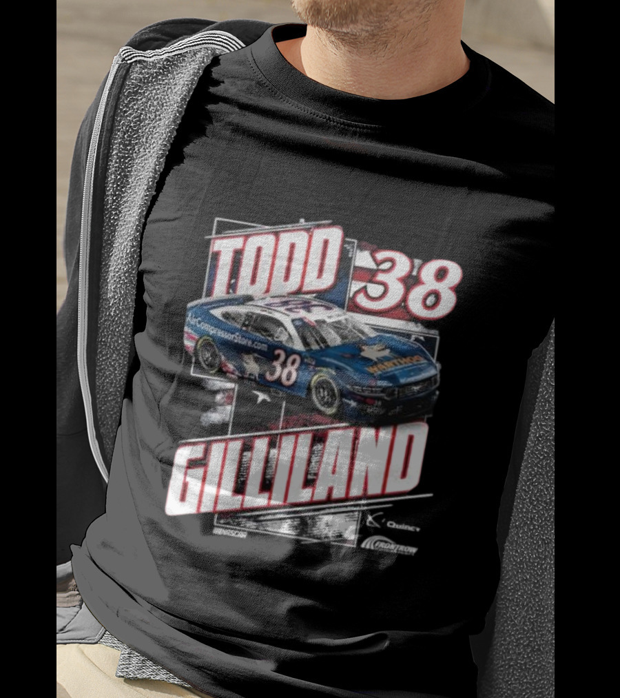 Todd Gilliland 38 Quincy Compressors Checkered Flag Sports Patriotic NASCAR Car T-Shirt