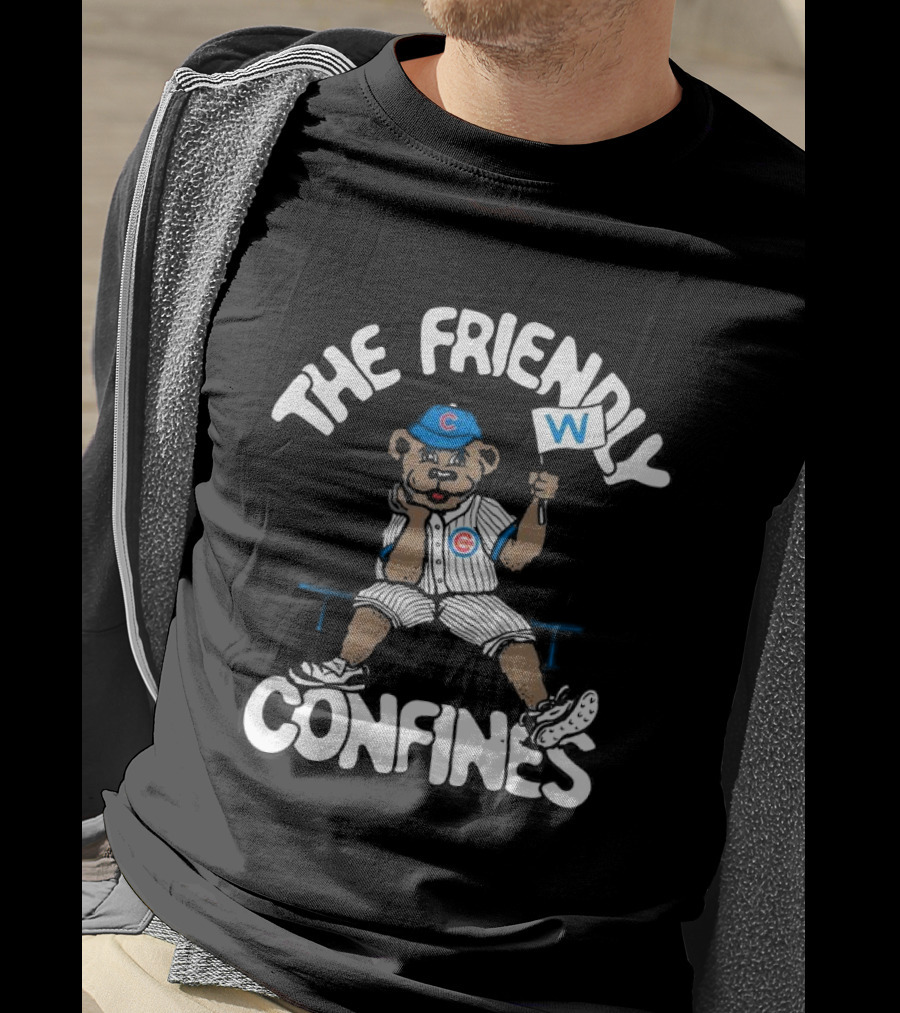 The Friendly Confines Chicago Cubs Bear Holding W Flag T-Shirt