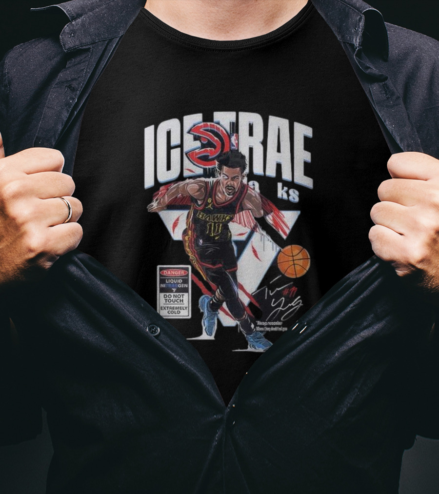 ICE TRAE Atlanta Hawks Basketball Team Trae Young Star Signature T-Shirt