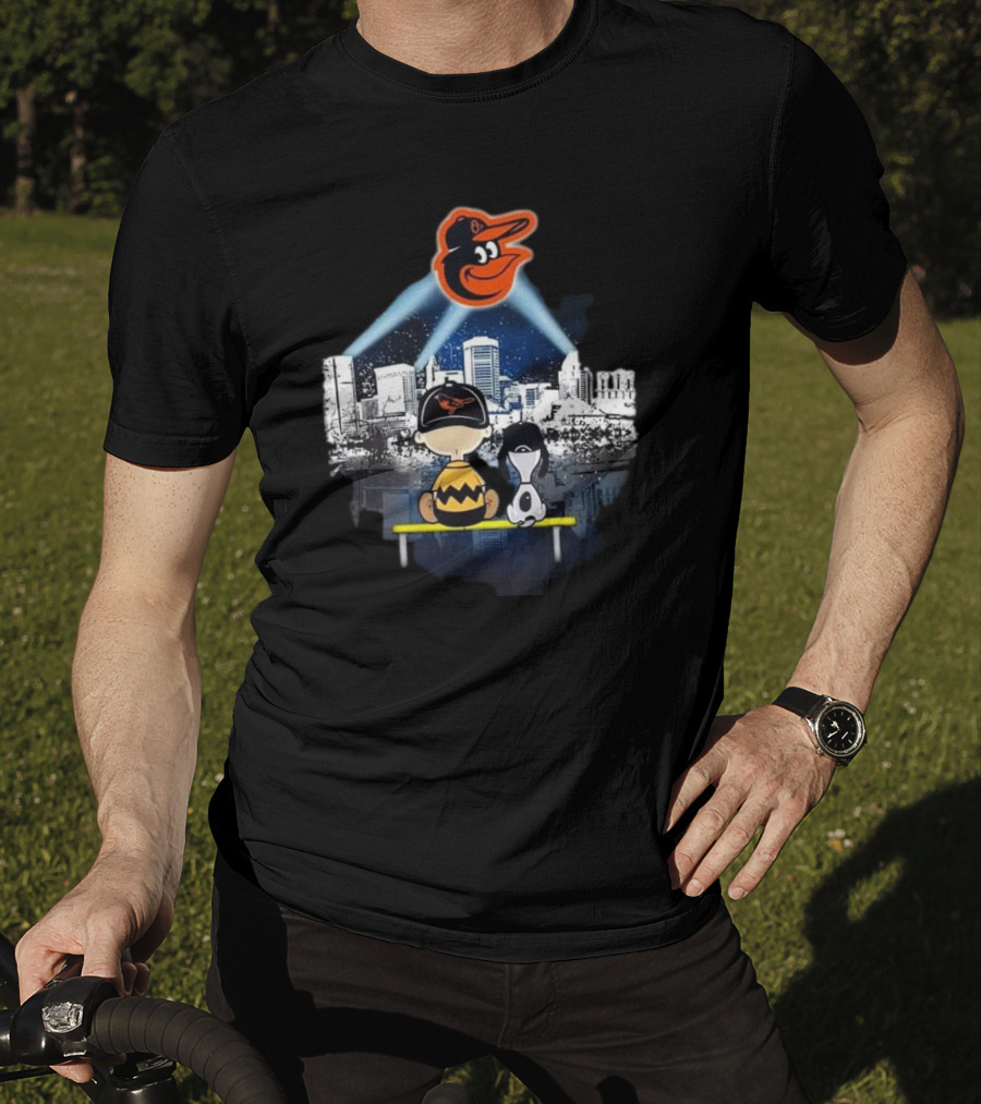 Charlie Brown And Snoopy Baltimore City Orioles T-Shirt