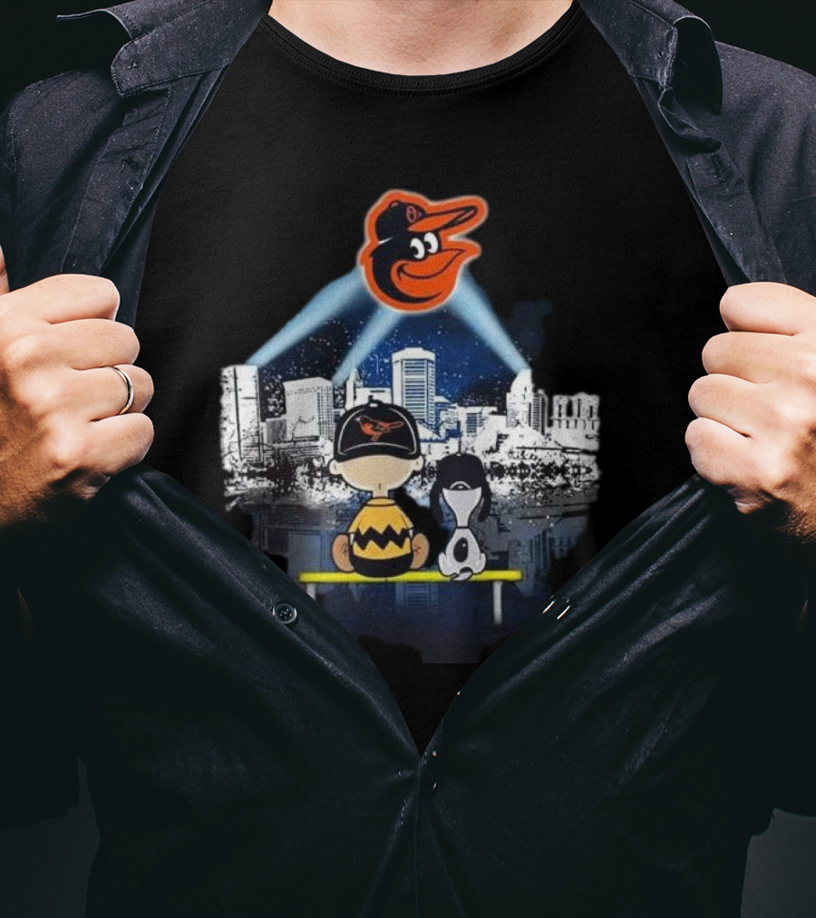 Charlie Brown And Snoopy Baltimore City Orioles T-Shirt