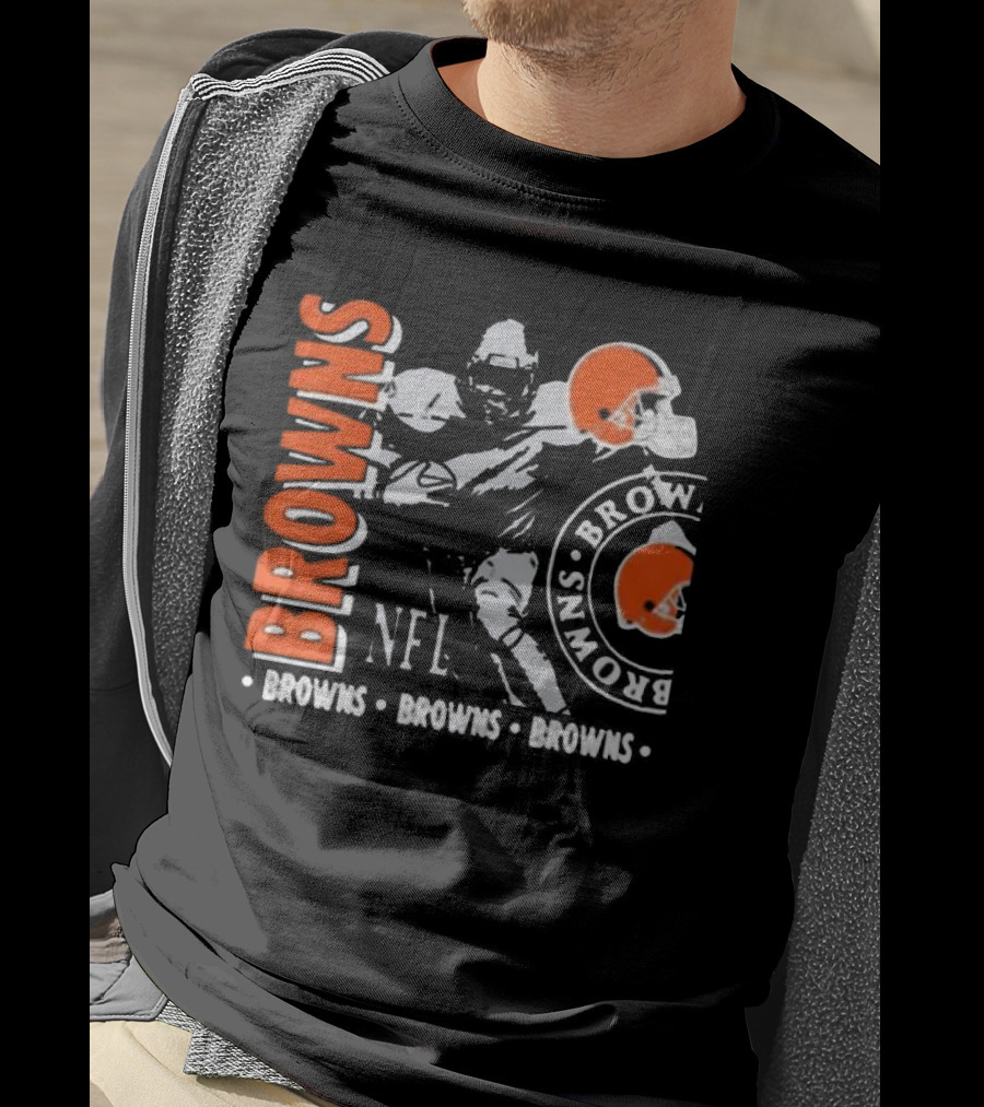 Cleveland Browns NFL Helmet And Player Browns Browns Browns T-Shirt