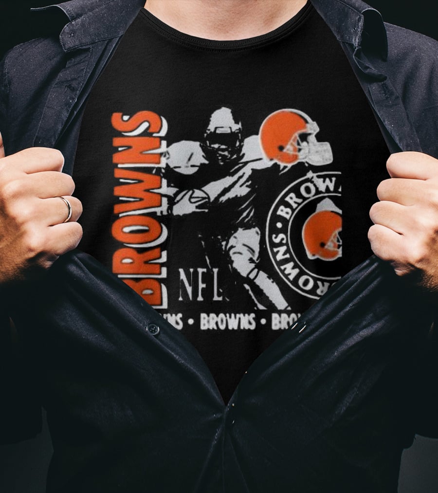 Cleveland Browns NFL Helmet And Player Browns Browns Browns T-Shirt