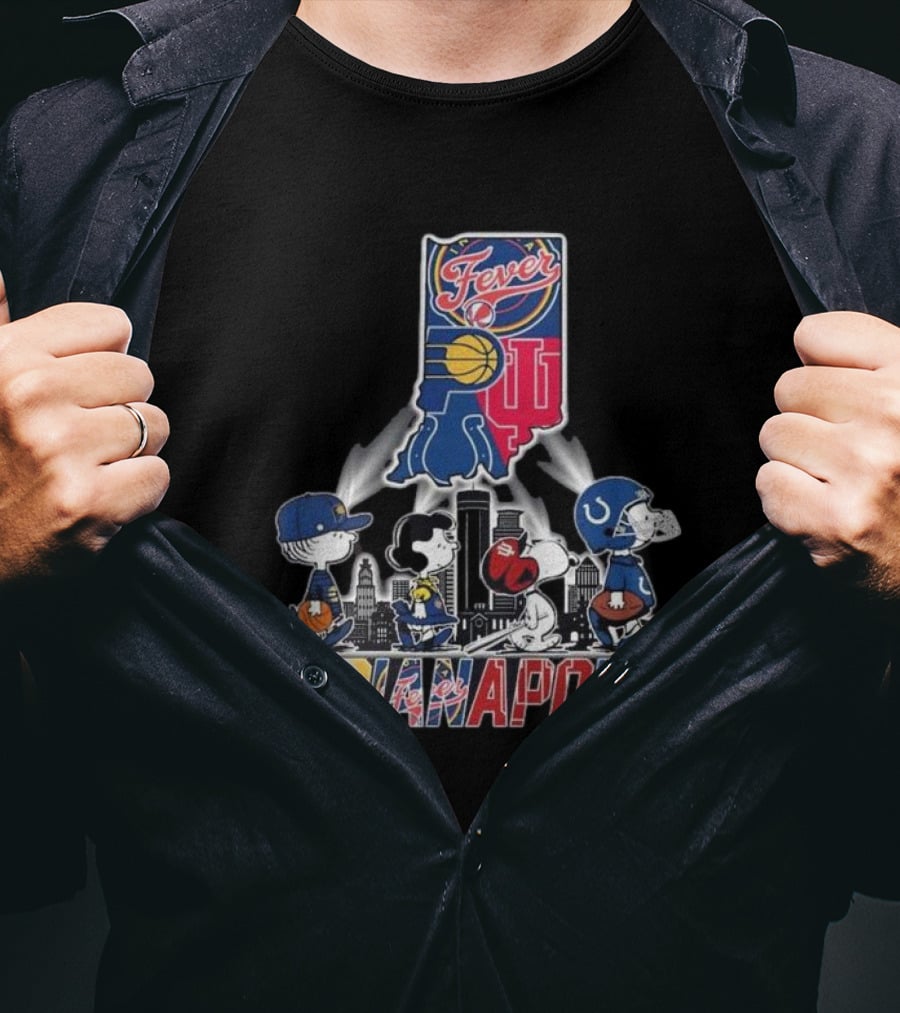 Indianapolis Colts Pacers Fever Hoosiers Snoopy Peanuts Indiana T-Shirt