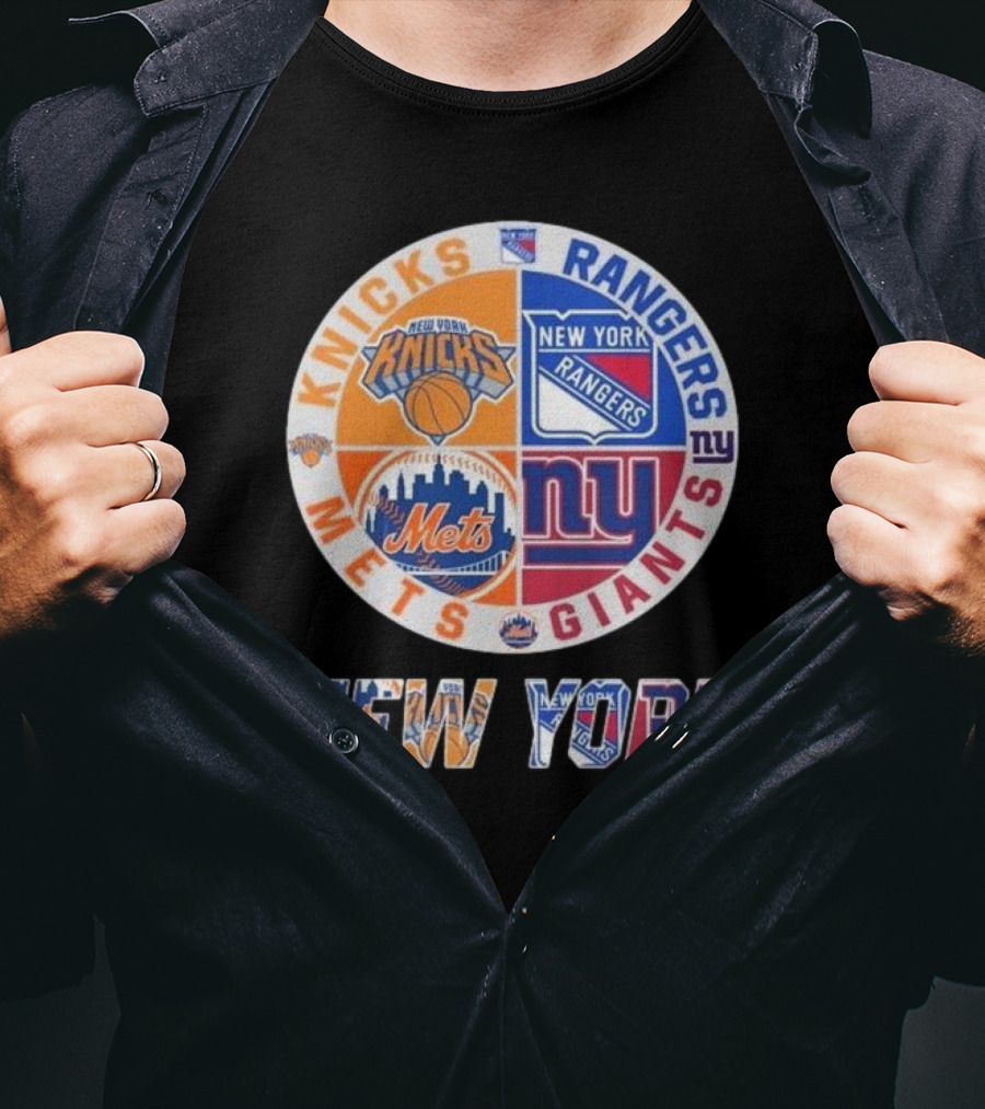 Knicks Rangers Mets Giants New York Proud Fan T-Shirt