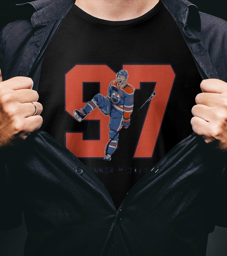 Connor McDavid 97 Edmonton Oilers Hockey Player T-Shirt