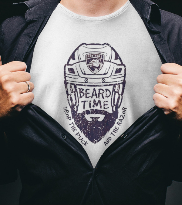 Beard Time Florida Panthers Drop The Puck And The Razor T-Shirt
