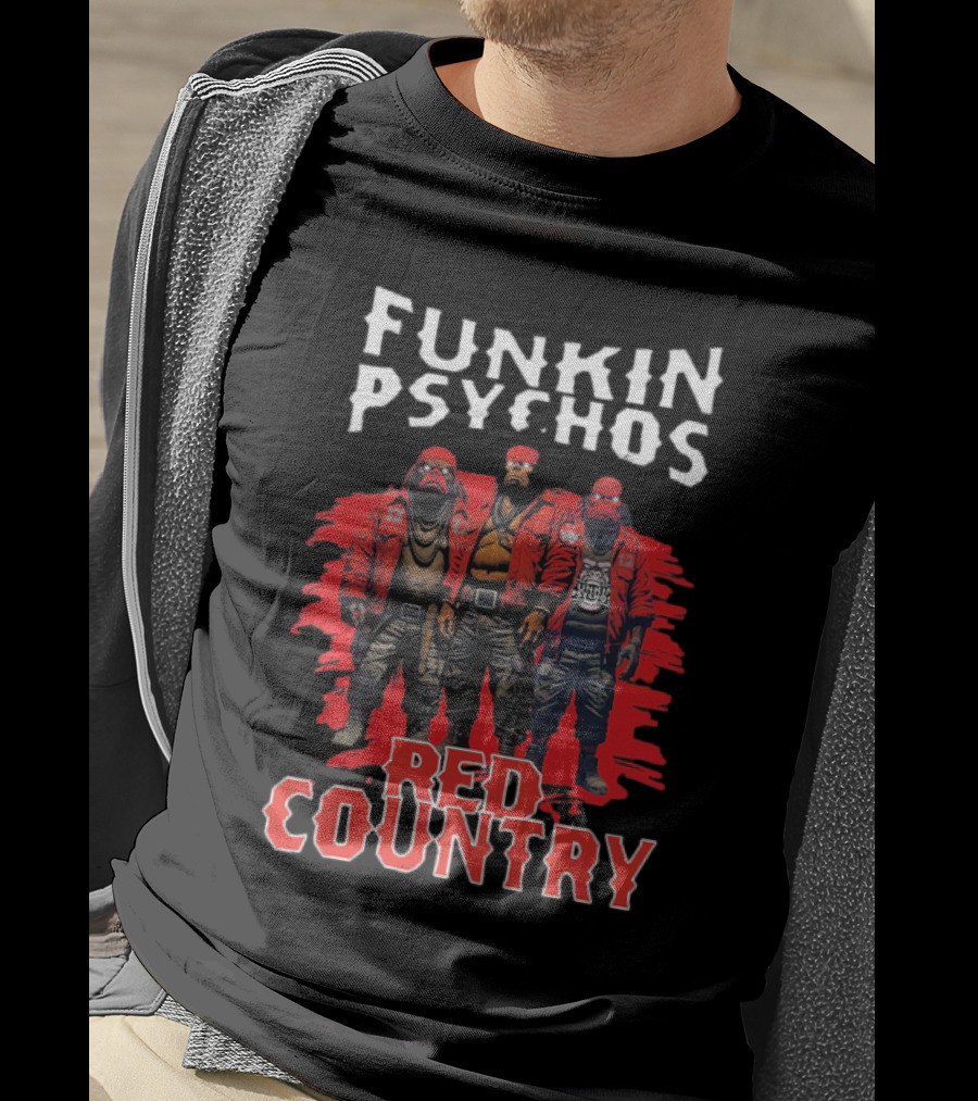 Funkin’ Psychos Red Country Bandana Trio With Inked Jackets T-Shirt