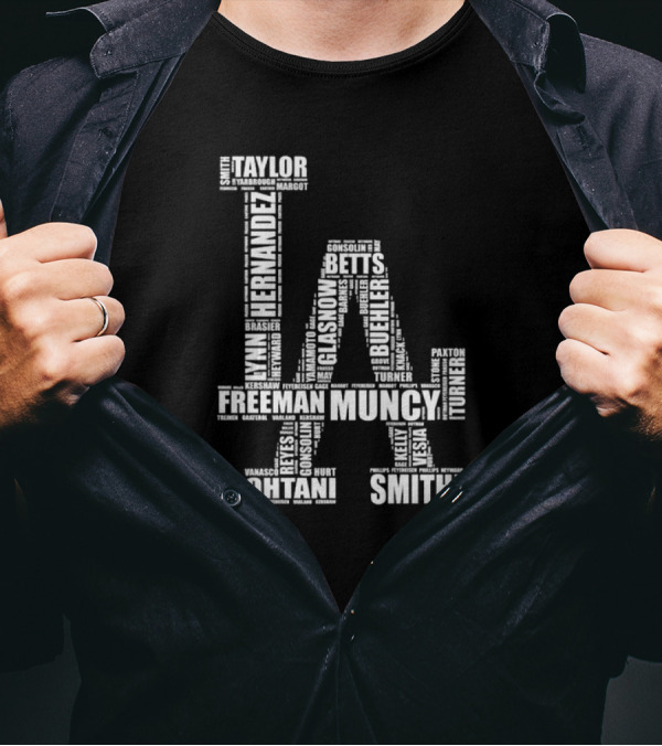 Los Angeles Dodgers LA Player Names Hernandez Betts Muncy Ohtani Smith T-Shirt