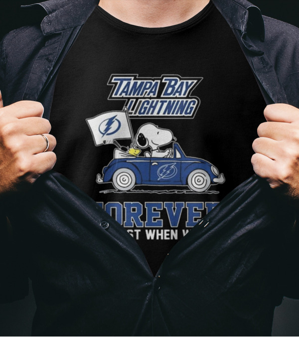 Tampa Bay Lightning Snoopy And Woodstock Driving Forever Not Just When We Win T-Shirt