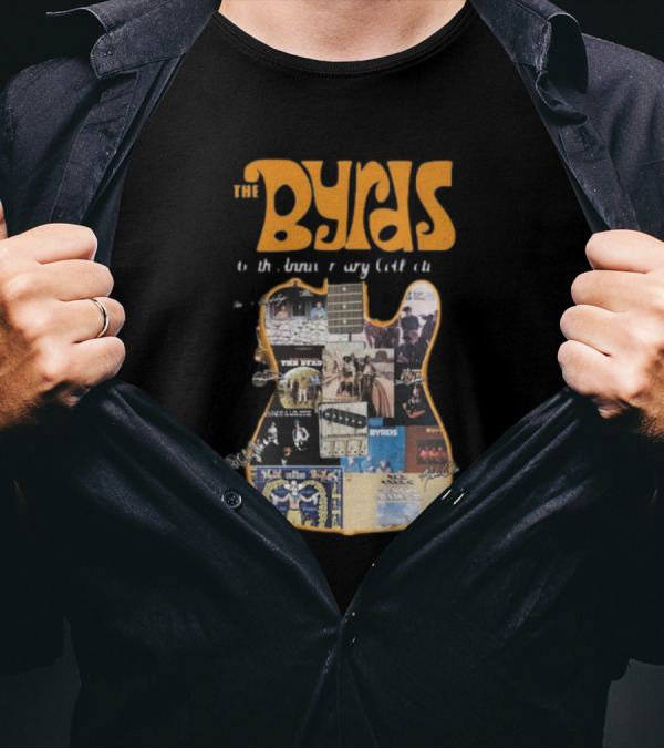 The Byrds 60th Anniversary Collection Guitar Album Signatures T-Shirt