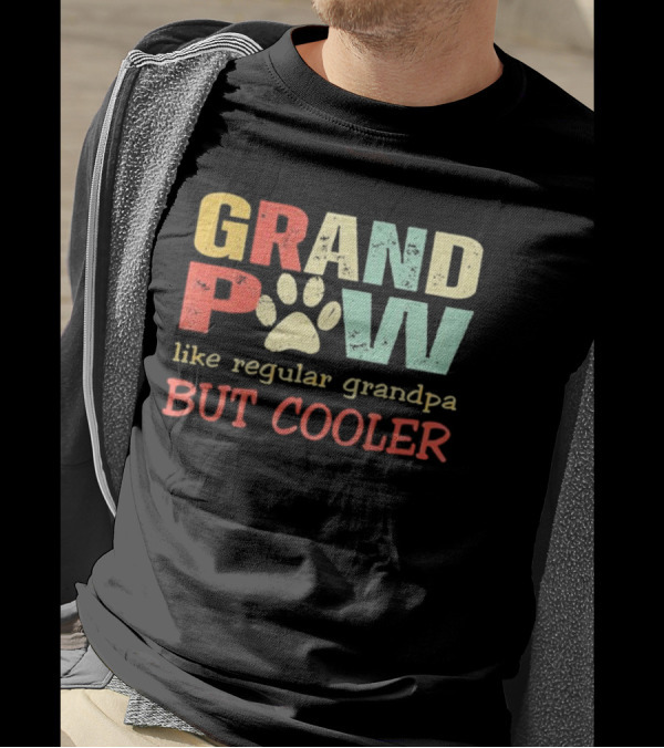 Grandpaw Like Regular Grandpa But Cooler Paw Print Father's Day T-Shirt
