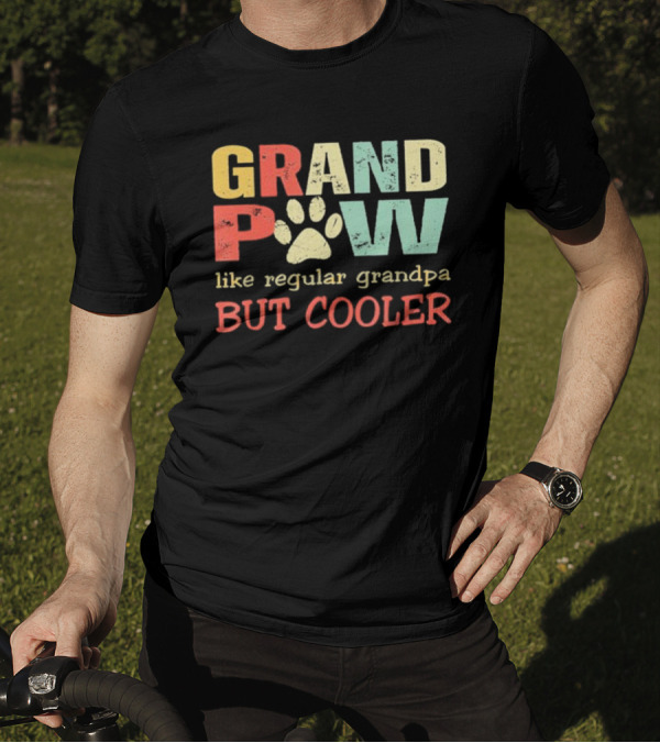 Grandpaw Like Regular Grandpa But Cooler Paw Print Father's Day T-Shirt