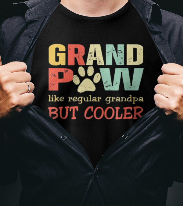Grandpaw Like Regular Grandpa But Cooler Paw Print Father's Day T-Shirt
