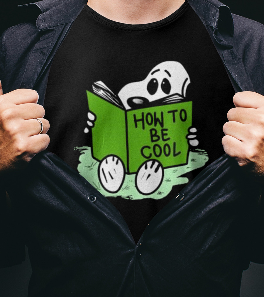 Snoopy Reading How To Be Cool Book Peanuts Comic Strip T-Shirt