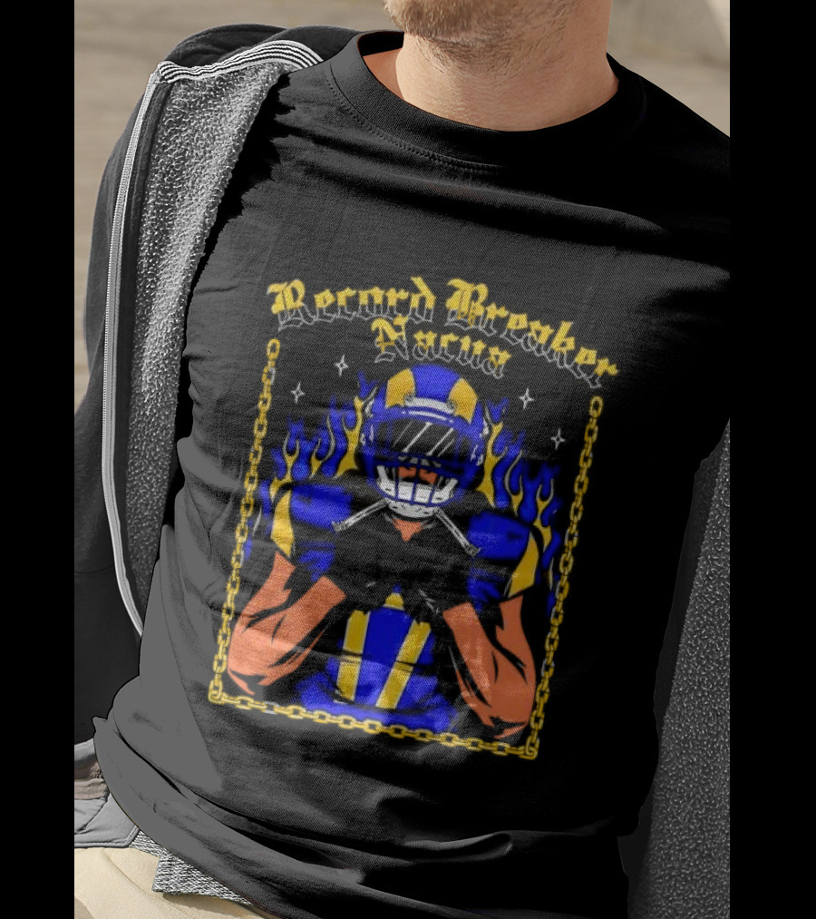 Record Breaker Nacua Football Flame And Chain T-Shirt