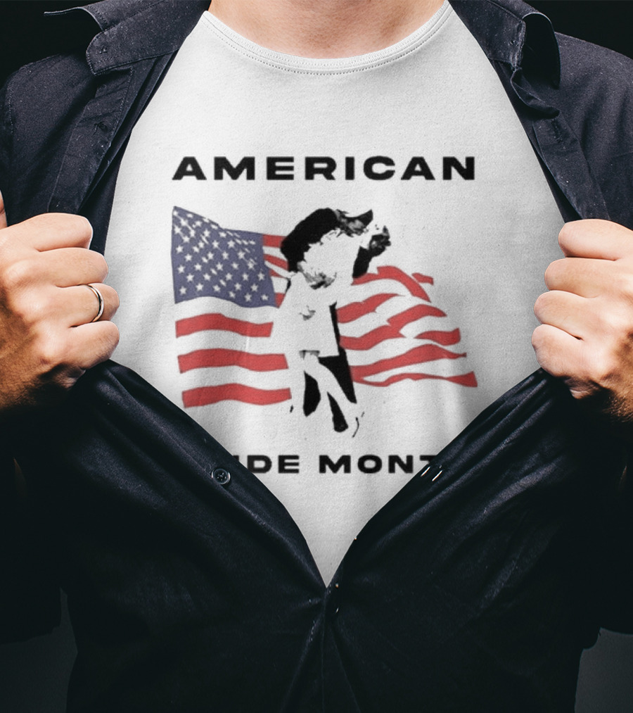 American Pride Month Celebration With Patriotic Flag And Couple Hugging T-Shirt