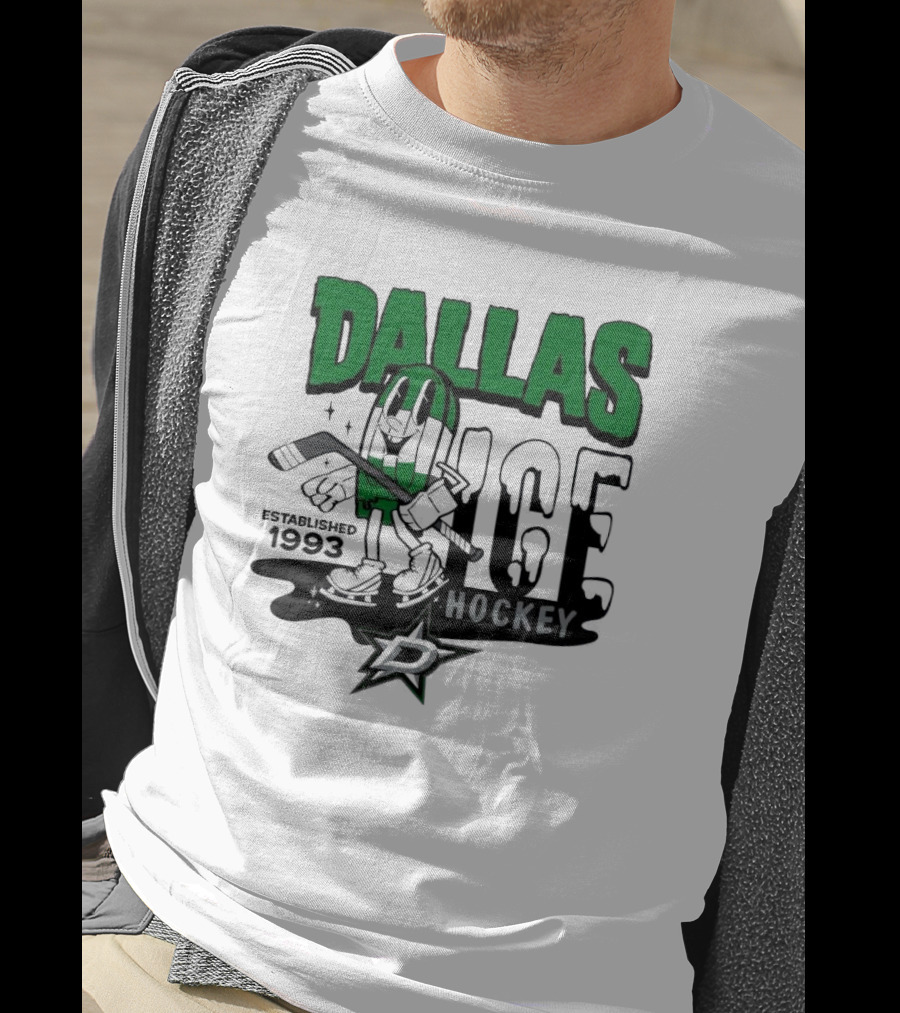 Dallas Stars Ice Hockey Established 1993 Youth Mitchell And Ness T-Shirt