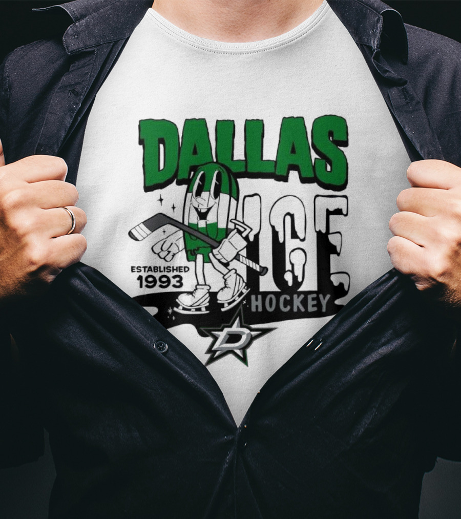 Dallas Stars Ice Hockey Established 1993 Youth Mitchell And Ness T-Shirt