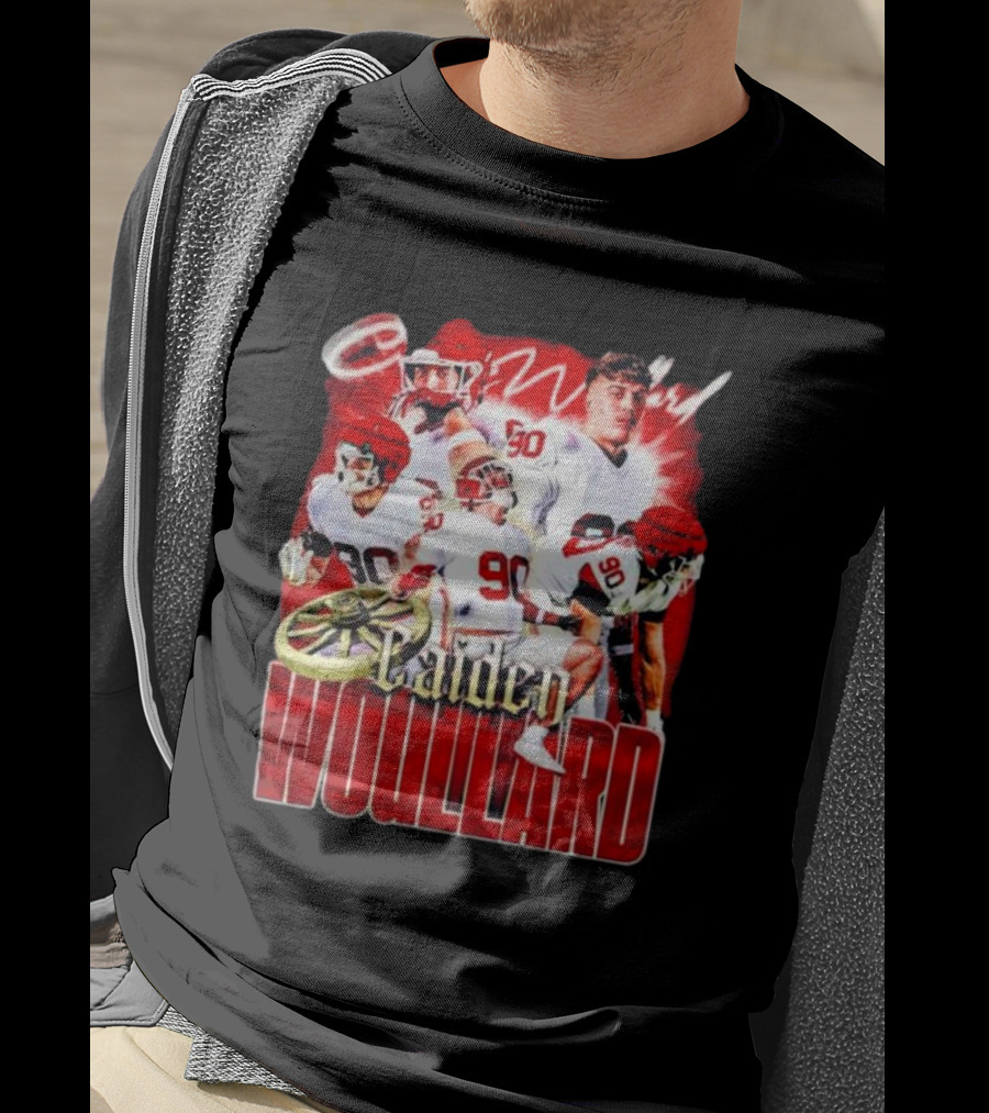 Caiden Wouillard 90 Football Action Collage T-Shirt