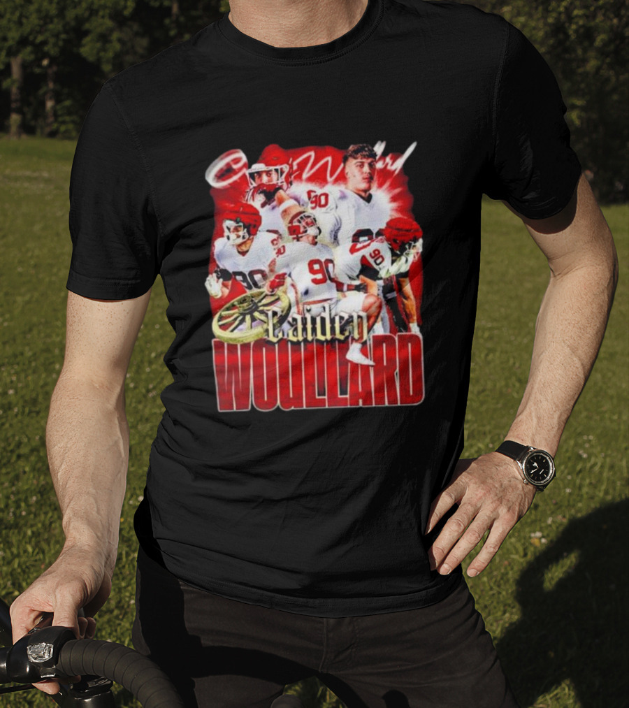Caiden Wouillard 90 Football Action Collage T-Shirt