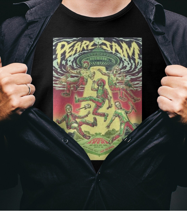 Pearl Jam Live At Climate Pledge Arena With Deep Sea Diver May 28-30 Washington Poster By Garrett Morlan T-Shirt