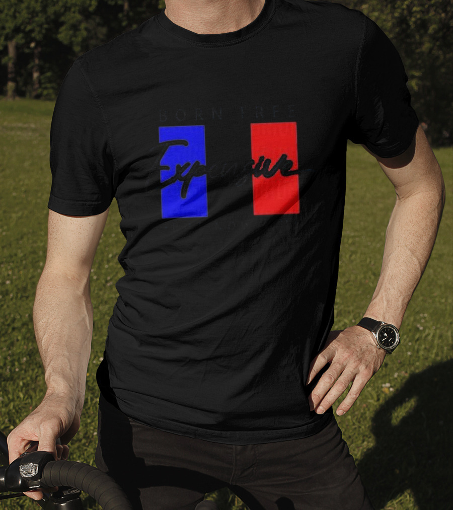 Born Free But Now I'm Expensive Red And Blue Blocks T-Shirt