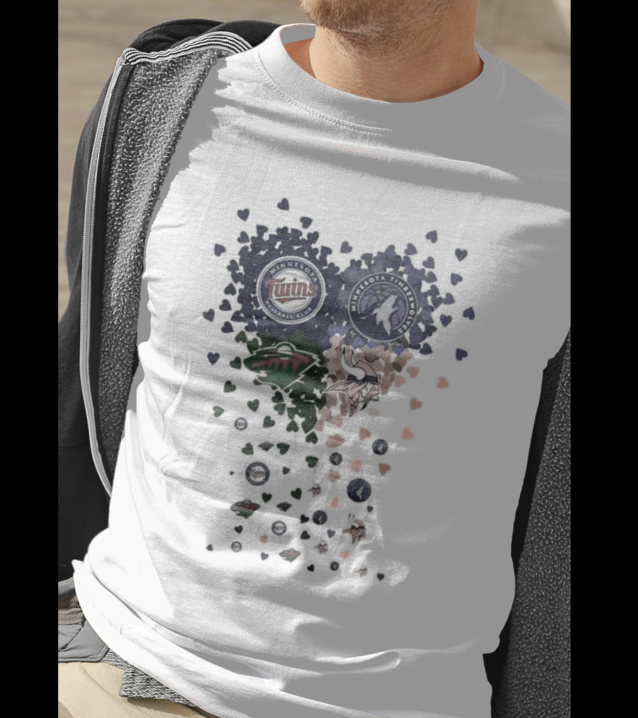 Minnesota Twins Timberwolves Vikings Wild Hearts Sports Team T-Shirt