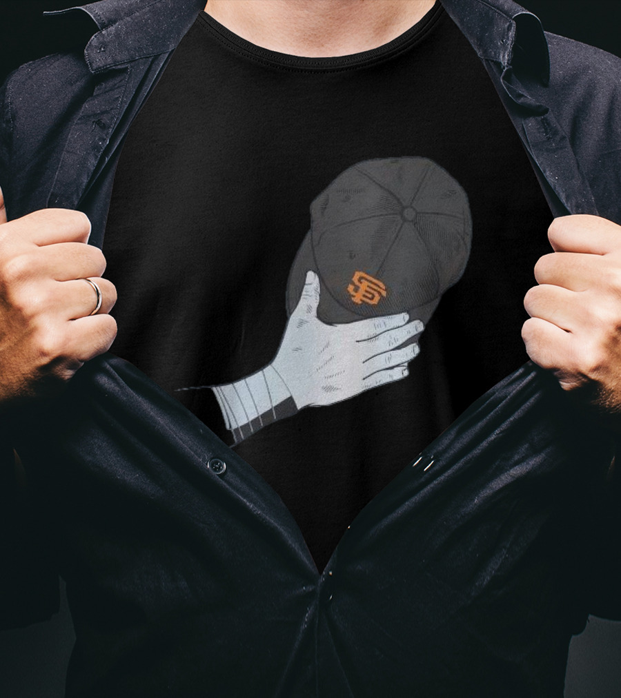 San Francisco Giants Logo Baseballism MLB Hand Holding Cap T-Shirt
