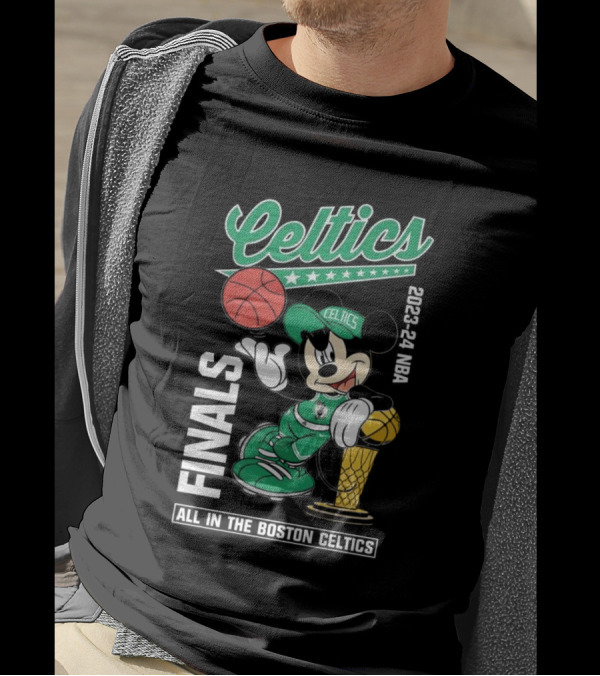 Celtics Mickey Mouse 2023-24 NBA Finals All In The Boston Celtics T-Shirt