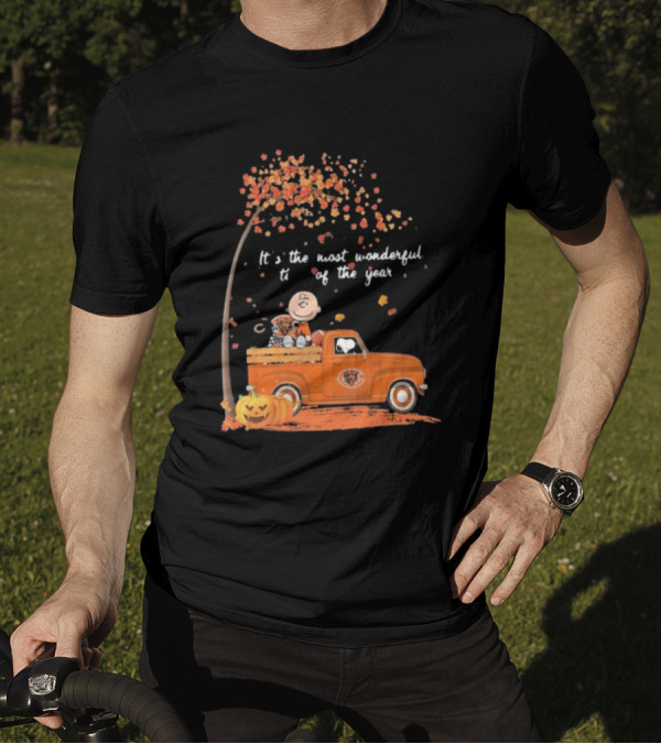 Charlie Brown Snoopy Chicago Bears Wonderful Time Of The Year T-Shirt