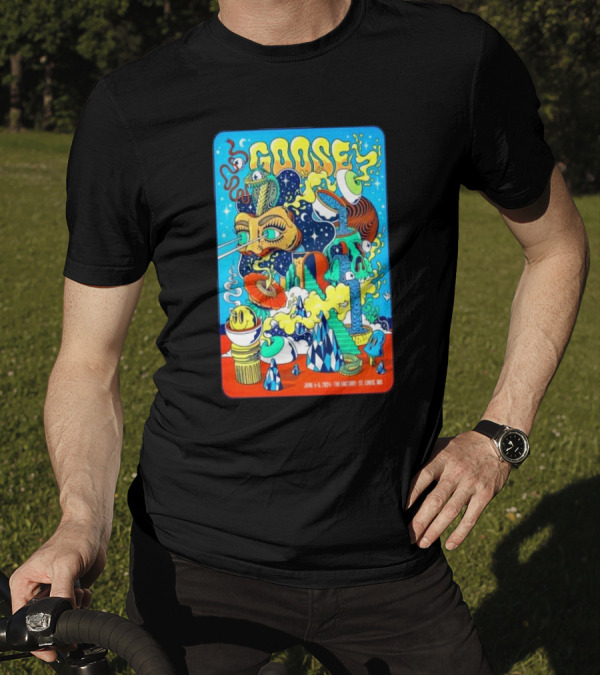 Goose Show At The Factory St. Louis MO June 4-5 2024 Colorful Psychedelic Artwork With Surreal Cosmic T-Shirt