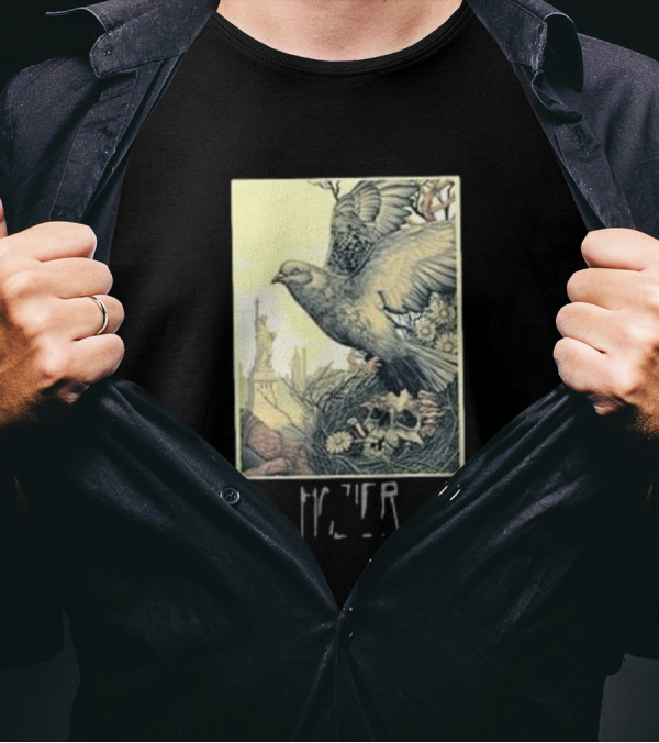 Hozier Forest Hills Stadium Queens NY June 4 2024 Concert Art With Statue Of Liberty And Dove T-Shirt