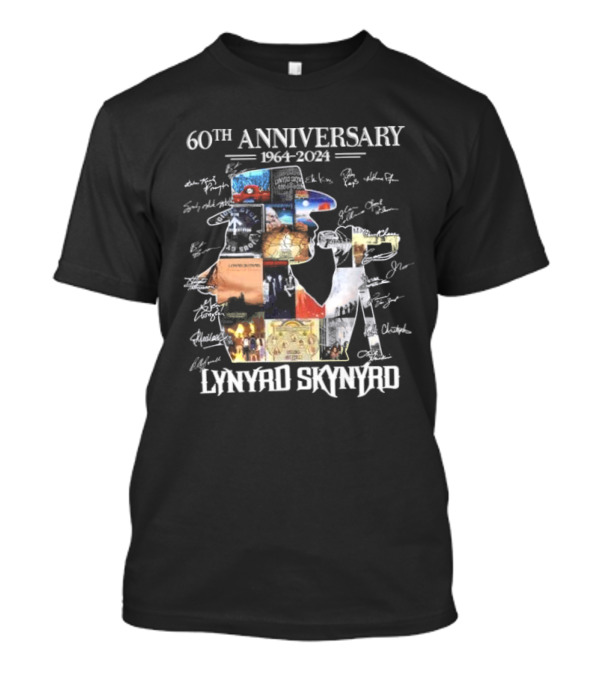 Lynyrd Skynyrd 60th Anniversary 1964-2024 Music Legend Signatures Collage T-Shirt
