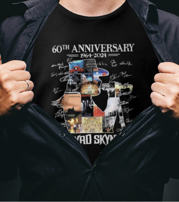 Lynyrd Skynyrd 60th Anniversary 1964-2024 Music Legend Signatures Collage T-Shirt