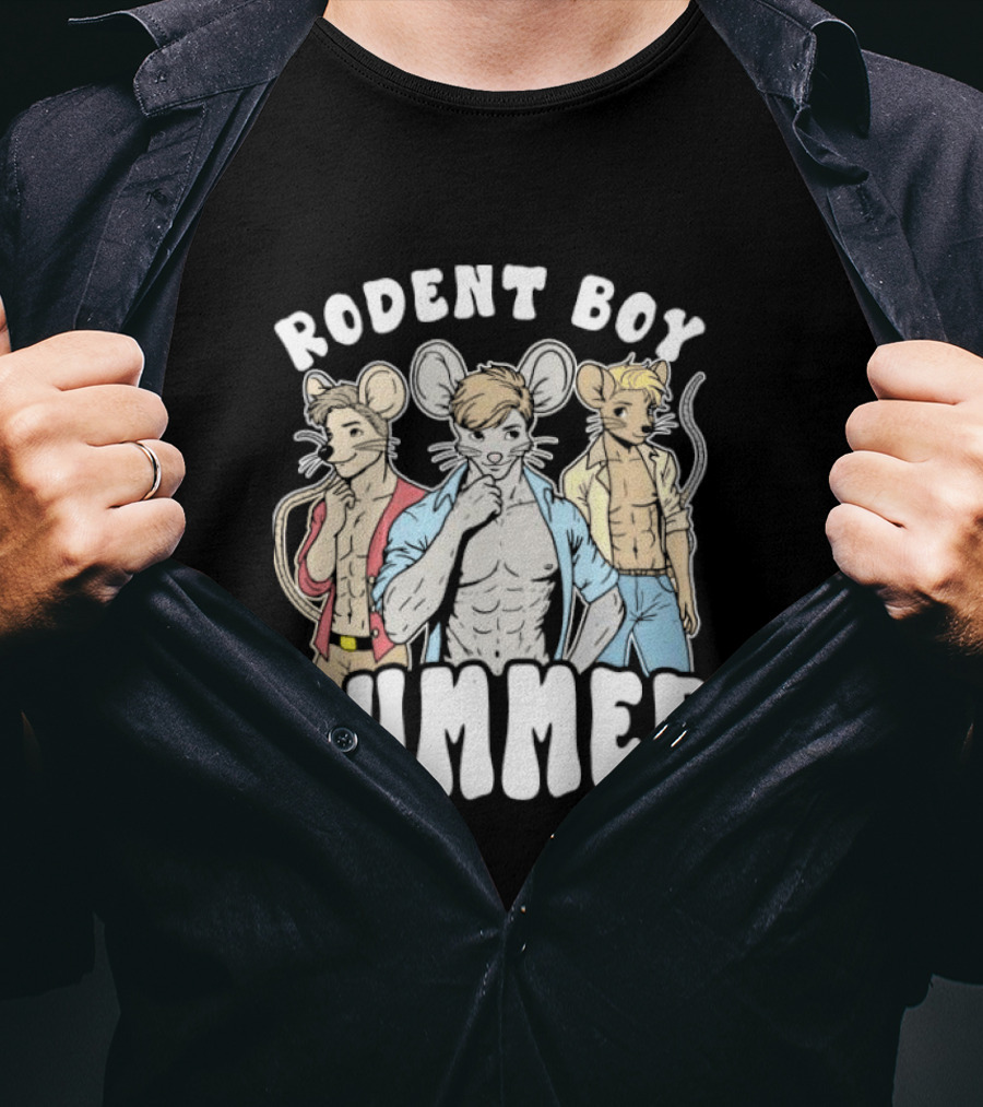 Rodent Boy Summer Anthro Trio With Sunglasses And Open T-Shirt