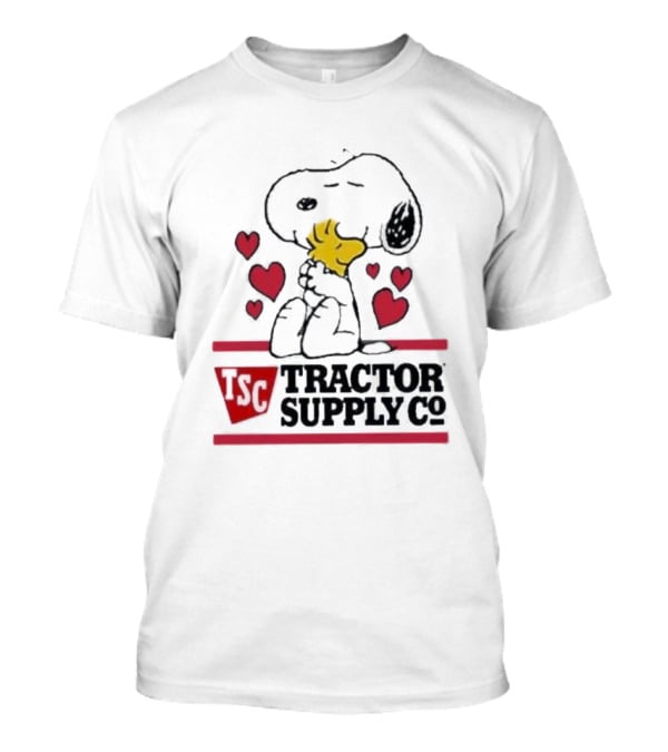 Snoopy Woodstock Hearts Tractor Supply Co Logo With TSC Emblem T-Shirt