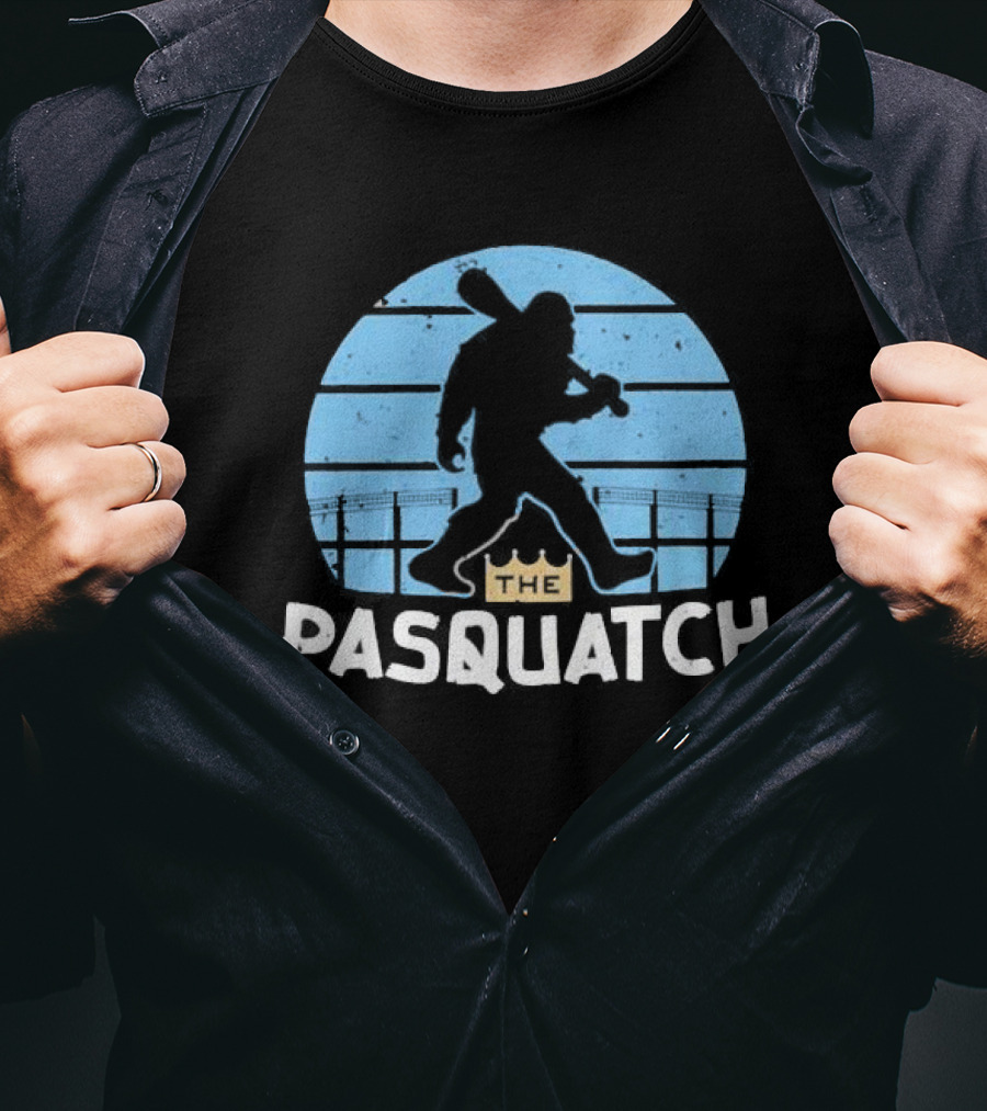 The Pasquatch Kansas City Royals Baseball Sasquatch Silhouette With Crown T-Shirt